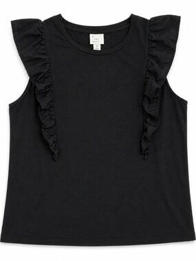 Black Ruffle Strap Blouse | A New Day | Size Medium